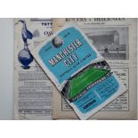 HIBERNIAN AWAY FRIENDLY GAMES X 3 ALL 1950'S - TOTTENHAM, DONCASTER & MANCHESTER CITY