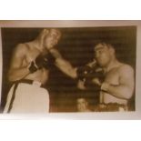 BOXING - ORIGINAL PRESS PHOTOGRAPH ROBERT VILLEMAIN V KID CAVLIN 1950