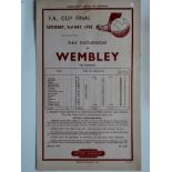 1952 FA CUP FINAL ARSENAL V NEWCASTLE BRITISH RAIL HANDBILL