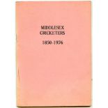 CRICKET- MIDDLESEX CRICKETERS 1850-1976 LIMITED EDITION