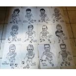 ASTON VILLA PLAYER CARICATURES X 11