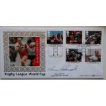 1995 RUGBY LEAGUE WORLD CUP LIMITED EDITION POSTAL COVER AUTOGRAPHED BY SHAUN EDWARDS