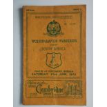 1951 SOUTH AFRICA V WOLVERHAMPTON WANDERERS ( WOLVES )