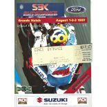 MOTOR CYCLING - 1997 SUPERBIKE WORLD CHAMPIONSHIP PROGRAMME & TICKET @ BRANDS HATCH