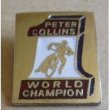 SPEEDWAY - PETER COLLINS BELLE VUE WORLD CHAMPION SILVER BADGE