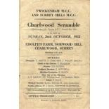 SCRAMBLING - 1952 CHARLWOOD SCRAMBLE PROGRAMME @ NORWOOD HILL SURREY