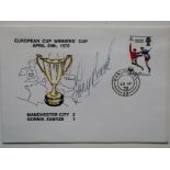 MANCHESTER CITY 1970 ECWC WINNERS POSTAL COVER AUTOGRAPHED BY TONY BOOK