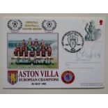 ASTON VILLA 1982 EUROPEAN CUP WINNERS POSTAL COVER AUTOGRAPHED BY GARY SHAW