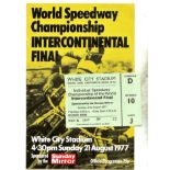 SPEEDWAY - 1977 INTERCONTINENTAL FINAL @ WHITE CITY PROGRAMME & TICKET