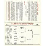 CRICKET - 1965 CHARRINGTON SINGLE WICKET SCORECARD