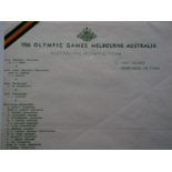 1956 OLYMPICS - AUSTRALIAN TEAM UNUSED LETTER HEAD