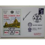 1974 LEAGUE CUP FINAL WOLVES V MAN CITY LIMITED EDITION AUTOGRAPHED POSTAL COVER - KENNY HIBBITT