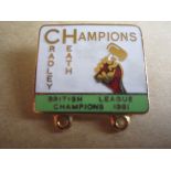 SPEEDWAY - CRADLEY HEATH 1981 BRITISH LEAGUE CHAMPIONS GILT BADGE