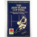 RUGBY UNION - THE JOHN PLAYER CUP FINAL 1978 GLOUCESTER V LEICESTER PROGRAMME & TICKET