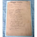 CELTIC 1934 AUTOGRAPH PAGE