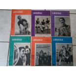 6 X HUNGARIAN SPORTS MAGAZINES FROM 1960'S - INCLUDES ENGLISH FOOTBALL CONTENT