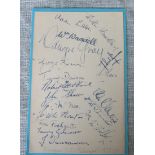 RANGERS 1939-40 AUTOGRAPH PAGE