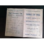 1938 - LEYTON PROGRAMME COVERING TWO CUP FINALS