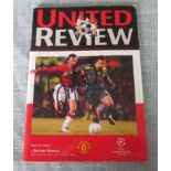 MANCHESTER UNITED V B.MUNICH PROGRAMME WITH SEVERAL AUTOGRAPHS