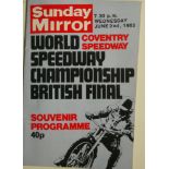 SPEEDWAY - 1982 WORLD CHAMPIONSHIP BRITISH FINAL AT COVENTRY PROGRAMME & TICKET