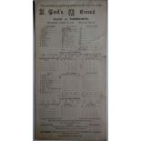 CRICKET - 1938 M.C.C V YORKSHIRE SCORECARD