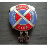 SPEEDWAY - WEST HAM SUPPORTERS CLUB BADGE WITH 1966 BAR