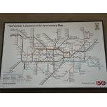 LONDON UNDERGROUND FOOTBALL RELATED MAP FOR 150TH ANNIVERSARY OF THE FA