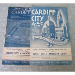 CARDIFF CITY V MANCHESTER UNITED 1954-55 & 1955-56