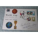 WORLD CUP FIRST DAY COVER SIGNED BY JACK AND BOBBY CHARLTON