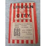 LINCOLN CITY V CREWE 1946-47 PROGRAMME