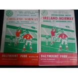 IRELAND v NORWAY X 2 - 1954 & 1960