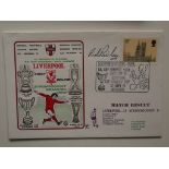 1974 LIVERPOOL V STROMSGODSET LIMITED EDITION POSTAL COVER SIGNED BY BOB PAISLEY