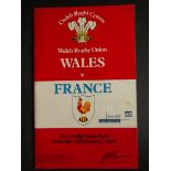 RUGBY UNION - 1990 WALES V FRANCE PROGRAMME & TICKET