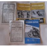 MOTOR CYCLING RACING - FIVE VINTAGE BRANDS HATCH PROGRAMMES