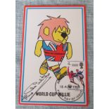 1966 WORLD CUP WILLIE CARD AUTOGRAPHED BY JACK CHARLTON