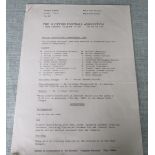 SCOTTISH TEAM ITINERARY - BRITISH CHAMPIONSHIP 1982 ISSUED TO THE PLAYERS