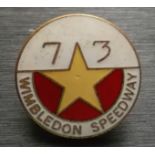 SPEEDWAY - WIMBLEDON BADGE