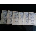 COLLECTION OF TRANMERE ROVERS RESERVE PROGRAMMES FROM 1954-55 X 6