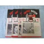 MANCHESTER UNITED HOME PROGRAMMES 1955-56 X 4