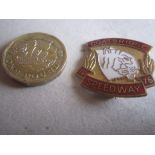 SPEEDWAY - 1976 COATBRIDGE GILT BADGE