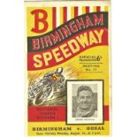 SPEEDWAY - 1949 BIRMINGHAM V ODSAL (BRADFORD) NATIONAL LEAGUE 01/08/49