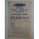 1948 READING V NORWICH BRITISH RAIL HANDBILL