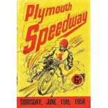 SPEEDWAY - PLYMOUTH V HANLEY (STOKE) JUNE 15TH 1950