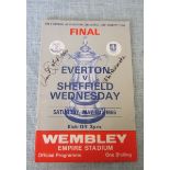 EVERTON V SHEFFIELD WED FA CUP FINAL PROGRAMME 1966 SIGNED BY DEREK TEMPLE AND MIKE TREBILCOCK