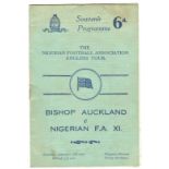 1949/50 BISHOP AUCKLAND V NIGERIAN F.A. XI