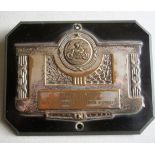 SPEEDWAY - BRITANNIA CUP PLAQUE PRESENTED TO BELLE VUE MANAGER 1957