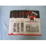 MANCHESTER UNITED HOME PROGRAMMS FROM SEASON 1952-53 X 6