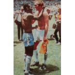 1970 WORLD CUP - PELE & BOBBY MOORE LARGE PRINT - HAND SIGNED BY PELE