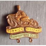 SPEEDWAY - NORWICH SUPPORTERS CLUB BADGE