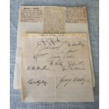 MILLWALL AUTOGRAPH PAGE 1946-47 WITH NEWSPAPER REPORTS